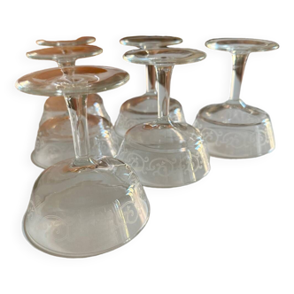 Suite of 6 Vintage Luminarc champagne glasses