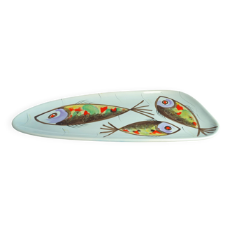 Large XXL ceramic fish platter Pornic Vintage 1950s