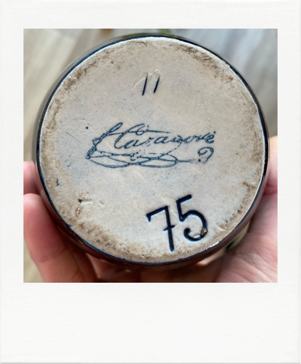 Decanter in blue and white ceramic