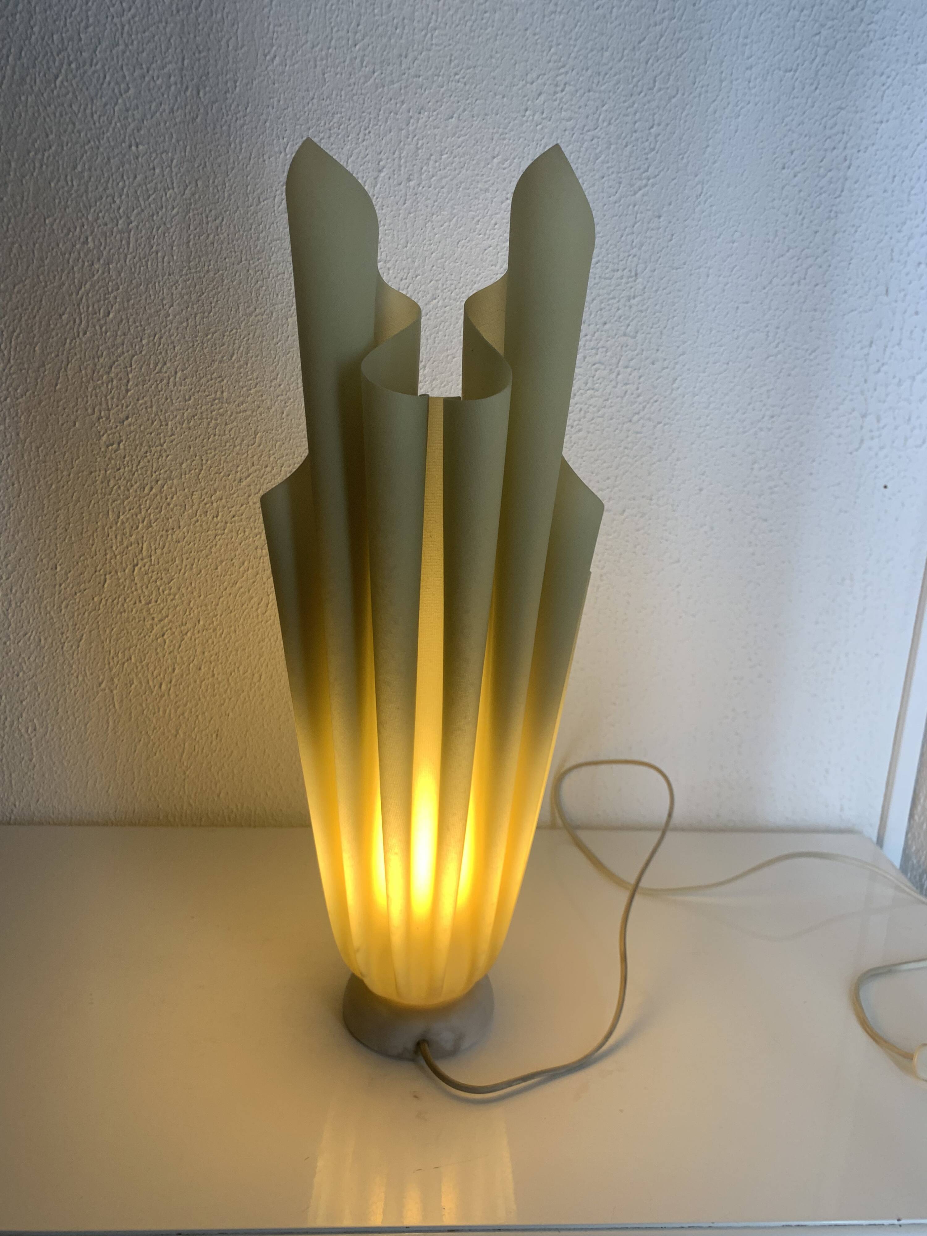 Vintage 1970s table lamp Athéna Georgia Jacob almond green - 56 cm
