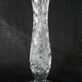 Bohemian crystal soliflore vase hand-cut