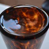 Vintage leopard pattern speckled glass vase or jug attributed to Murano