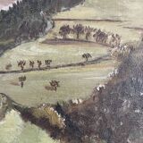 Old painting, mountain landscape signed Billet