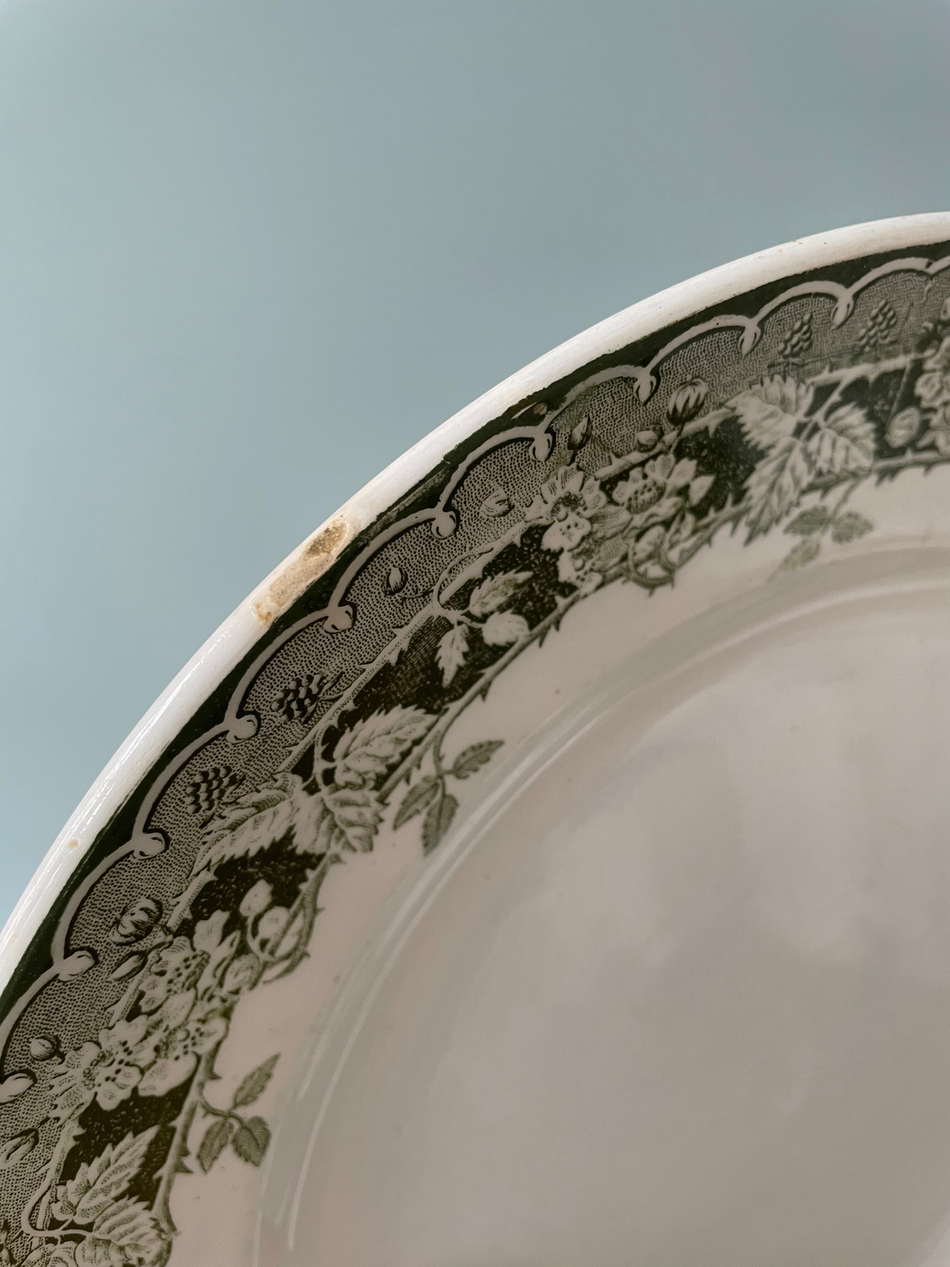 Set of two old dishes Terre de Fer St Amand & Hamage, "Mulberry" collection