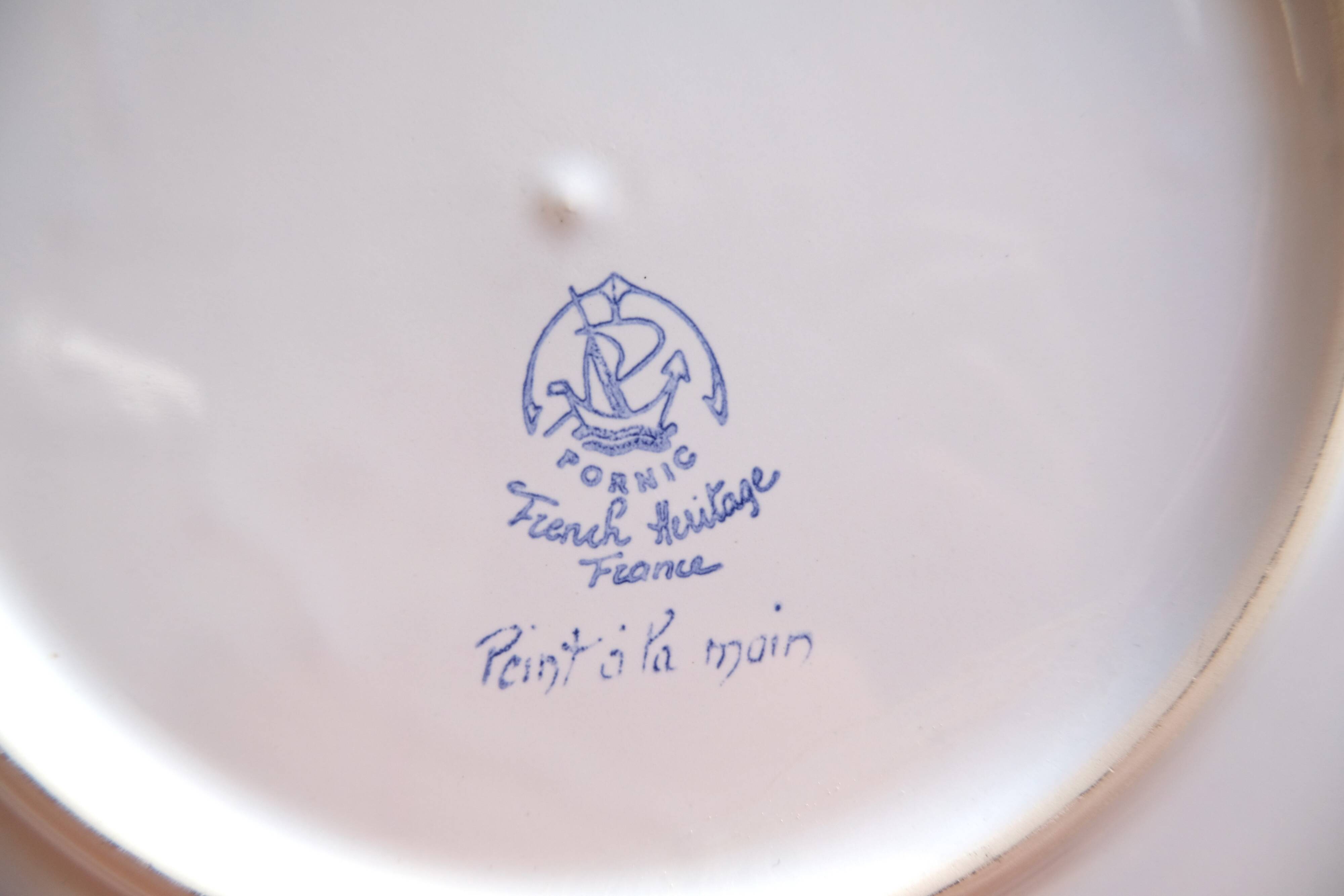 Vintage floral dish - Pornic earthenware factory
