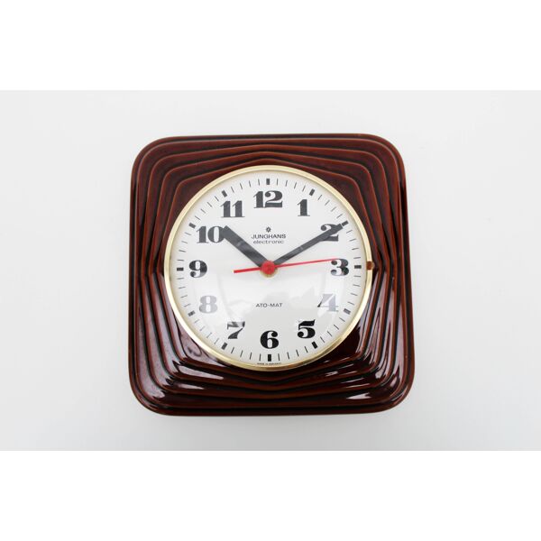 Vintage junghans ceramic wall clock, electronic ato-mat, battery | Selency