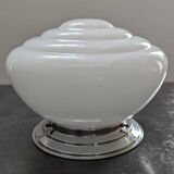 "Skyscraper" ceiling light in white opaline, Art Deco 1930