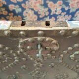 Old wooden and leather chest