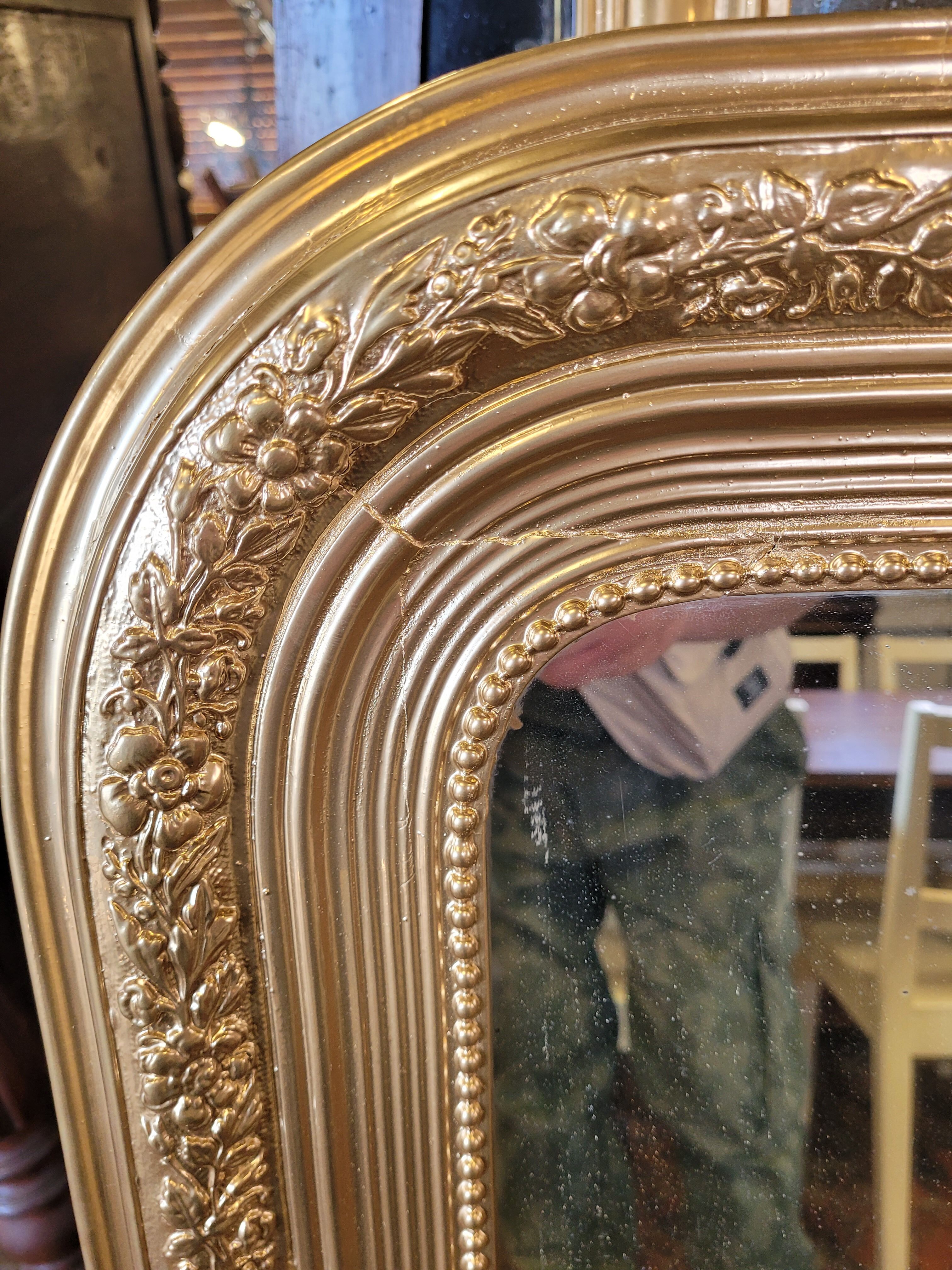 Miroir Louis Philippe doré ancien 119x81cms