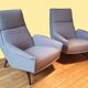 Pair of Guy Besnard armchairs, France 1960, new fabric