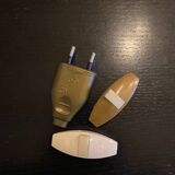 Terracotta lamp, new fabric cable, cotton lampshade.