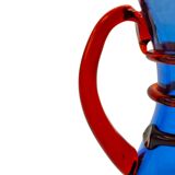 Vintage Late 20th Century Murano Glass Vase - Cobalt Blue and Red