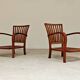 Pair of Krasna Jizba Art Deco solid wood armchairs