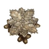 Mid-century 5-arm brass flower candlestick