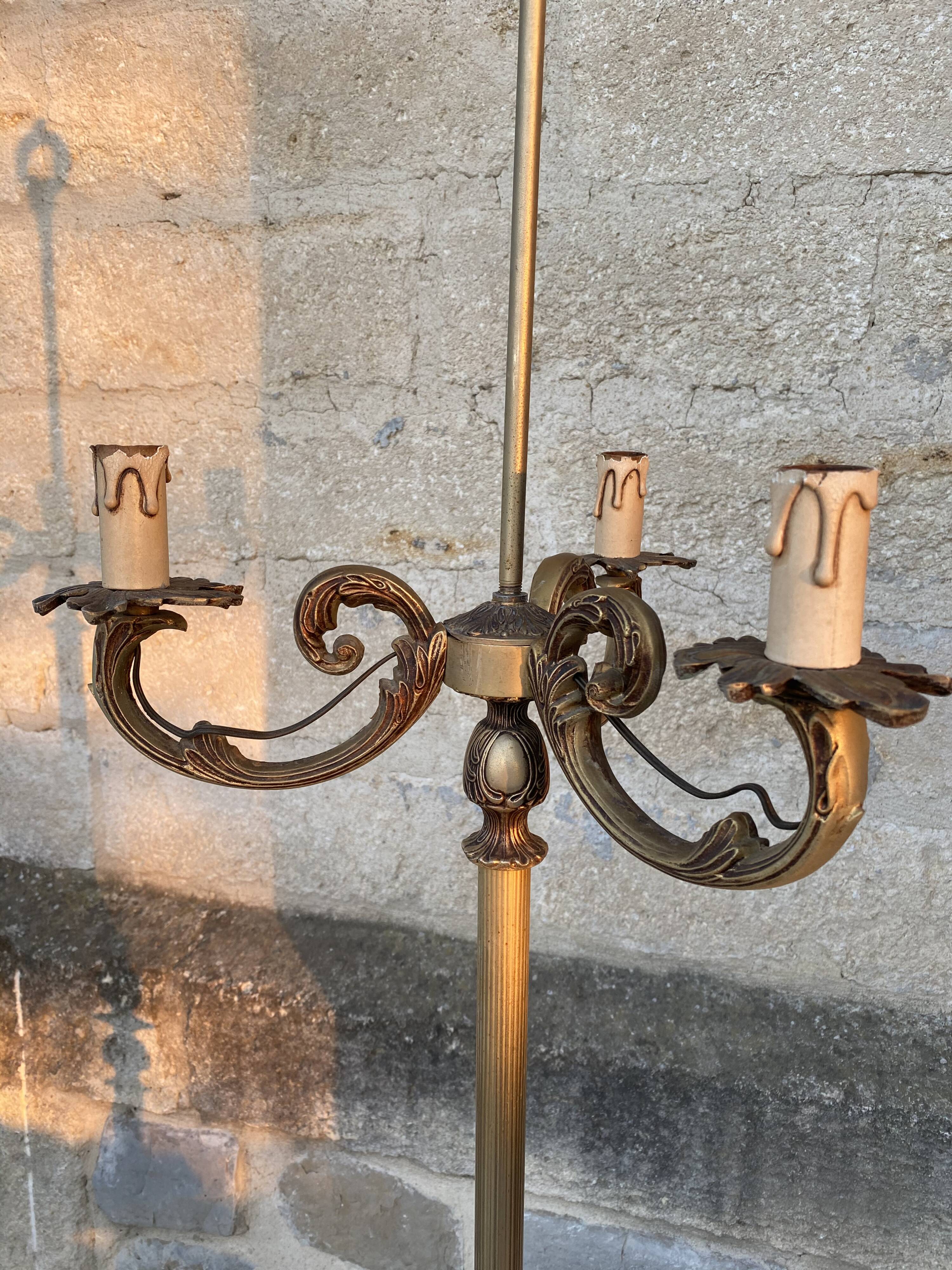 Louis XV style gilded bronze lampfloor, 1960s