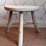 White brutalist tripod stool.