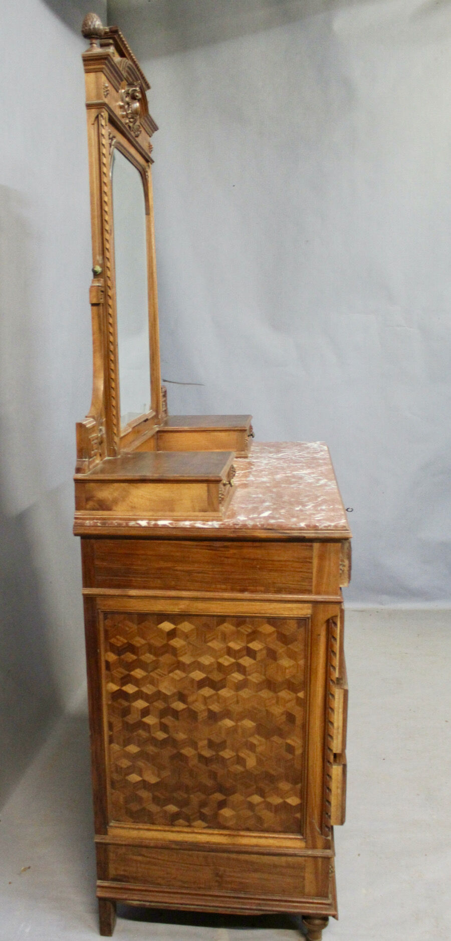 Coiffeuse Marquetée à 5 Tiroirs Et Psyché 1925