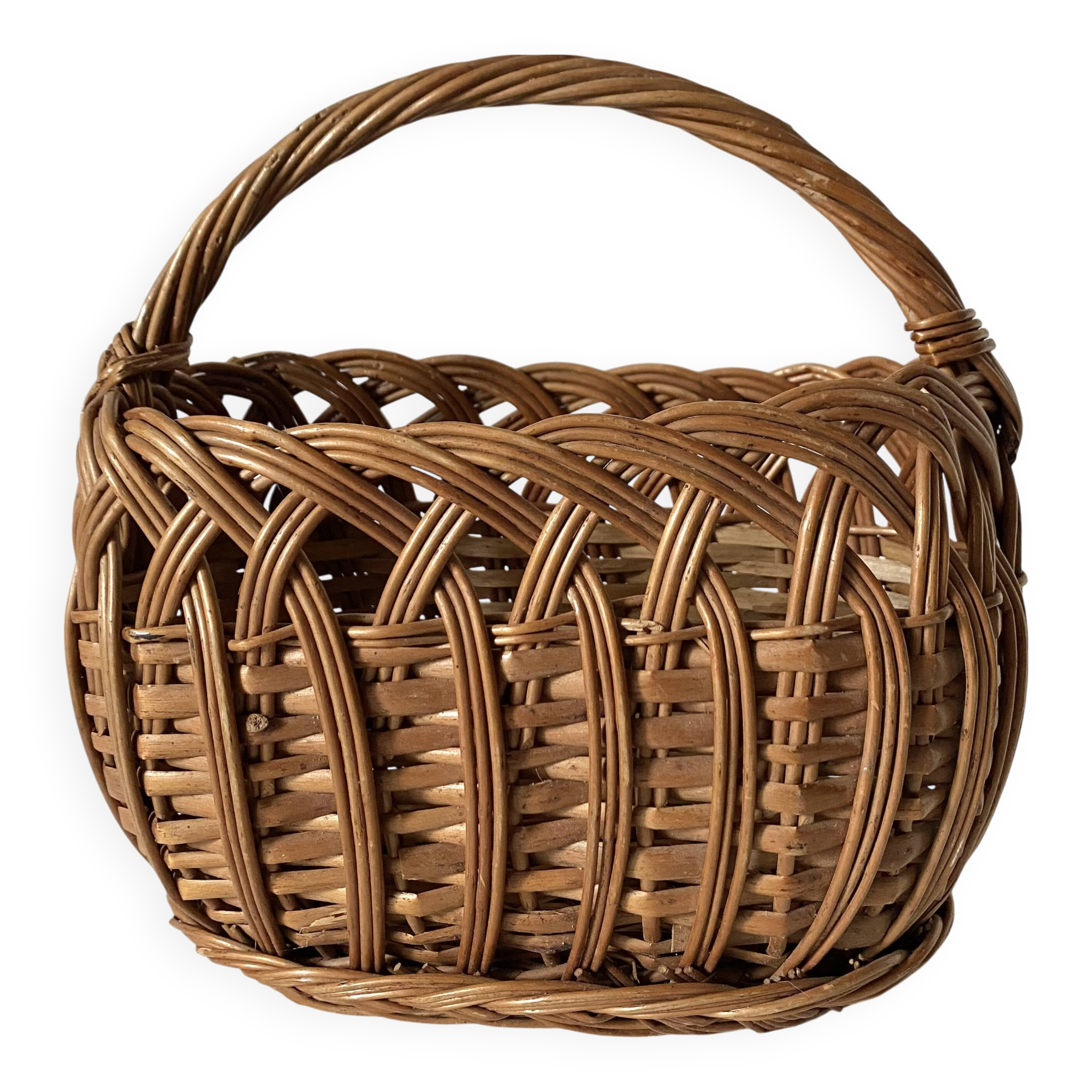 Vintage woven wicker children's basket
