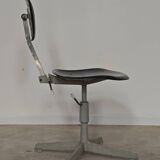 Adjustable industrial chair metal Czechoslovakia 1960