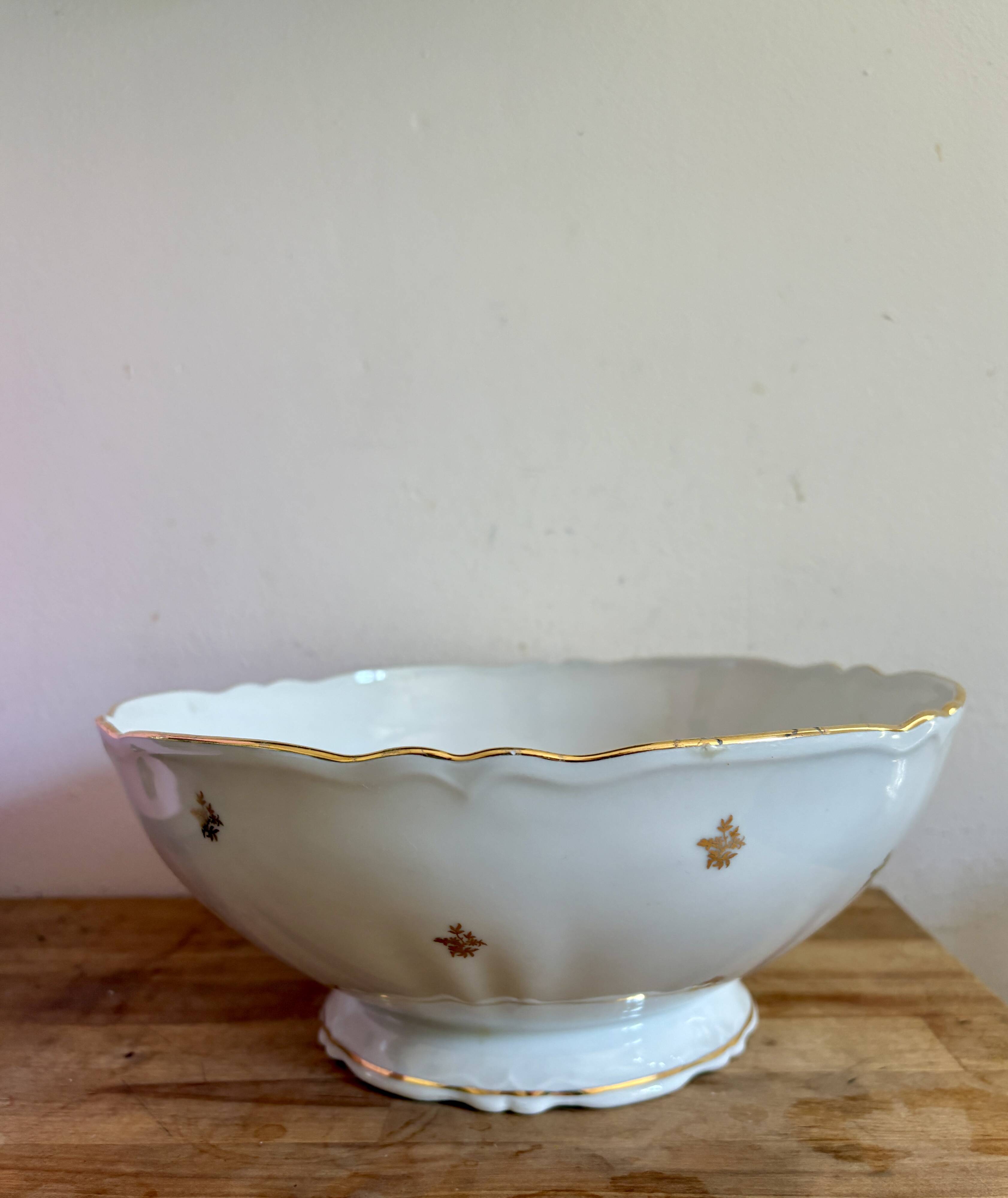 Vintage Limoges porcelain salad bowl