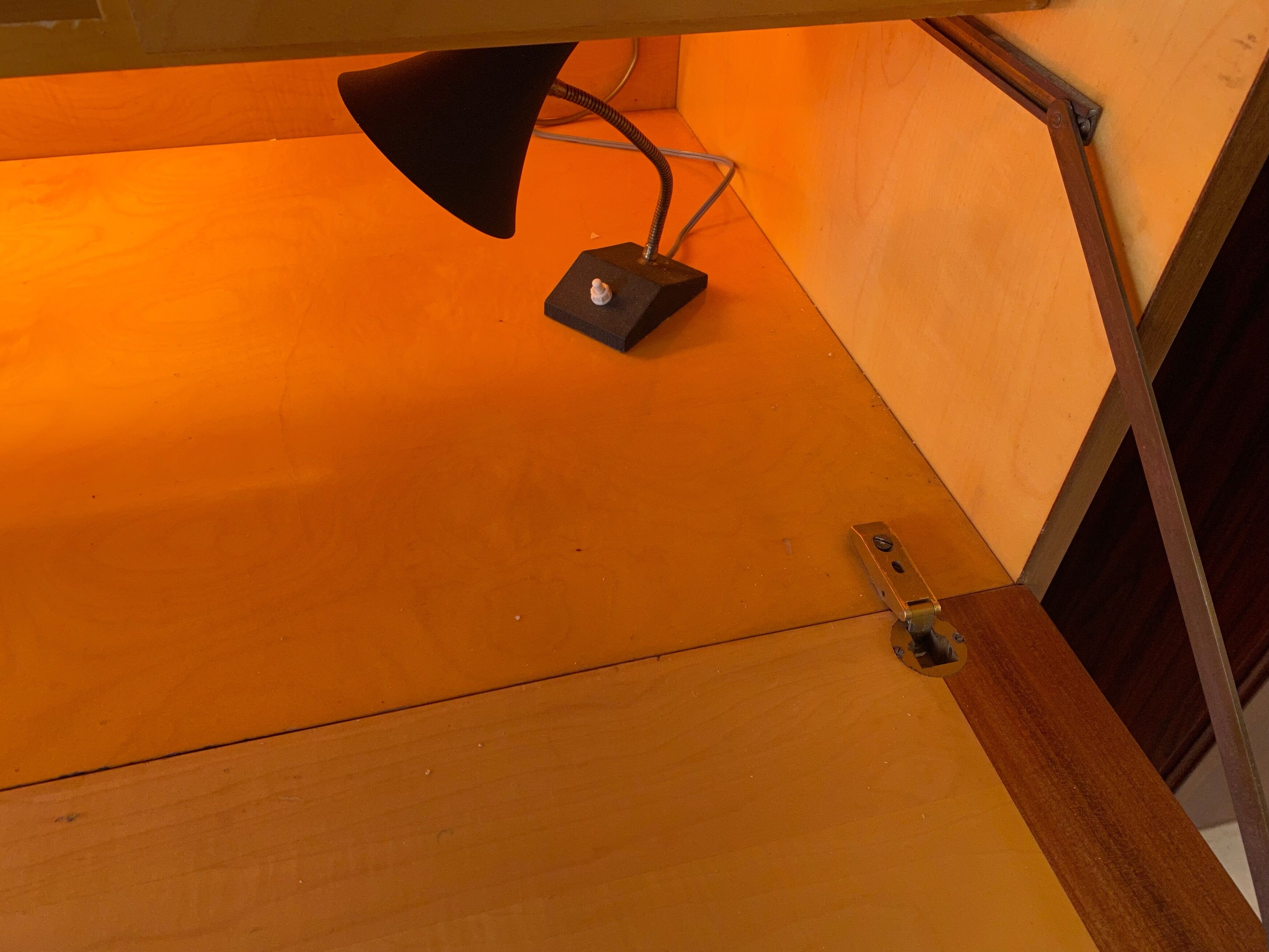 Living room furniture showcase, rosewood veneer secretary of the 70s