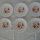 6 plates orange flowers - yellow Arcopal France Vintage