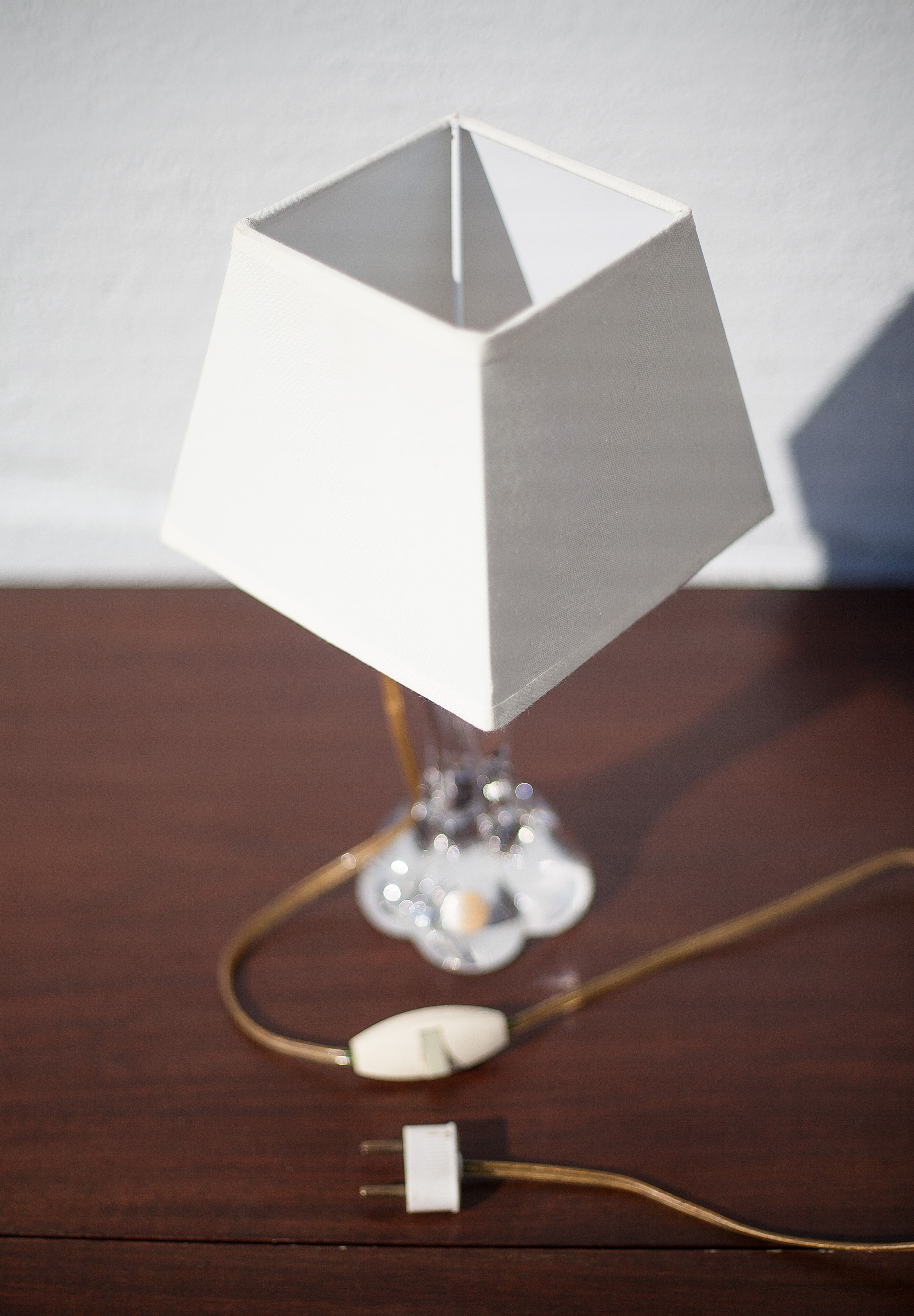 vintage crystal lamp, bedside lamp, Moselle crystal table lamp, interior décor