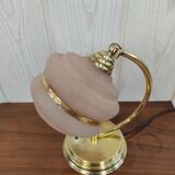 Art deco brass lamp and granite glass