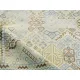 Decorative Oushak Wool Area Rug with Geometric Design. Hand-knotted Beige Carpet