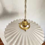Pleated opaline portable lamp, 2 M fabric cable