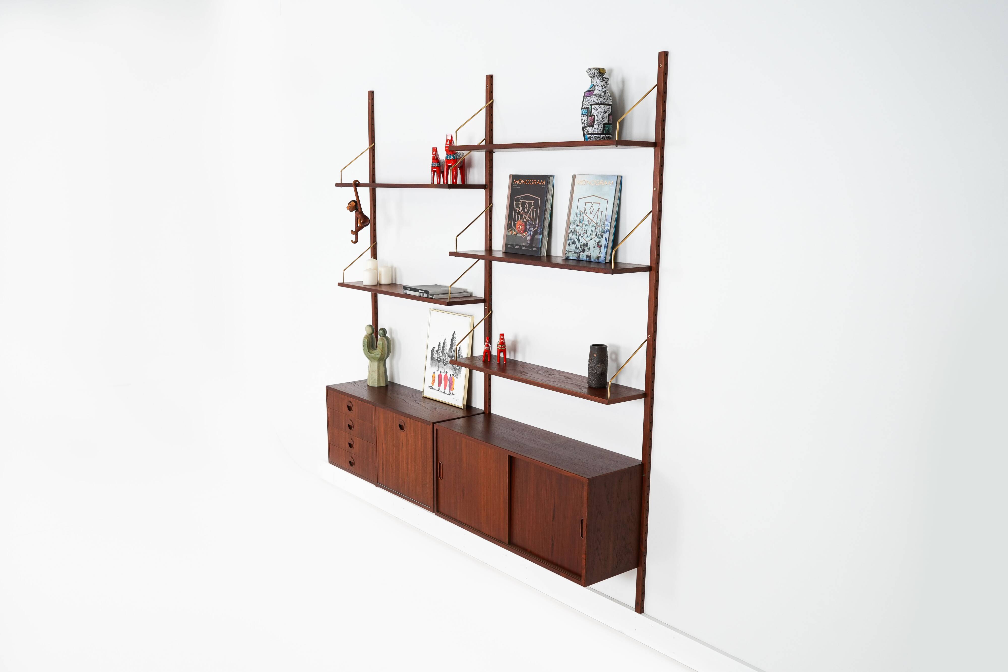 Teak system bookcase, Danish design, 1960s, production: Denmark