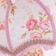 Vintage pink Victorian table lamp – fabric shade, fringes
