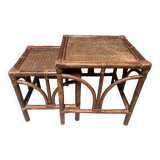 Rattan nesting table