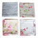 4 serviettes de table Fleurs Pois romantique