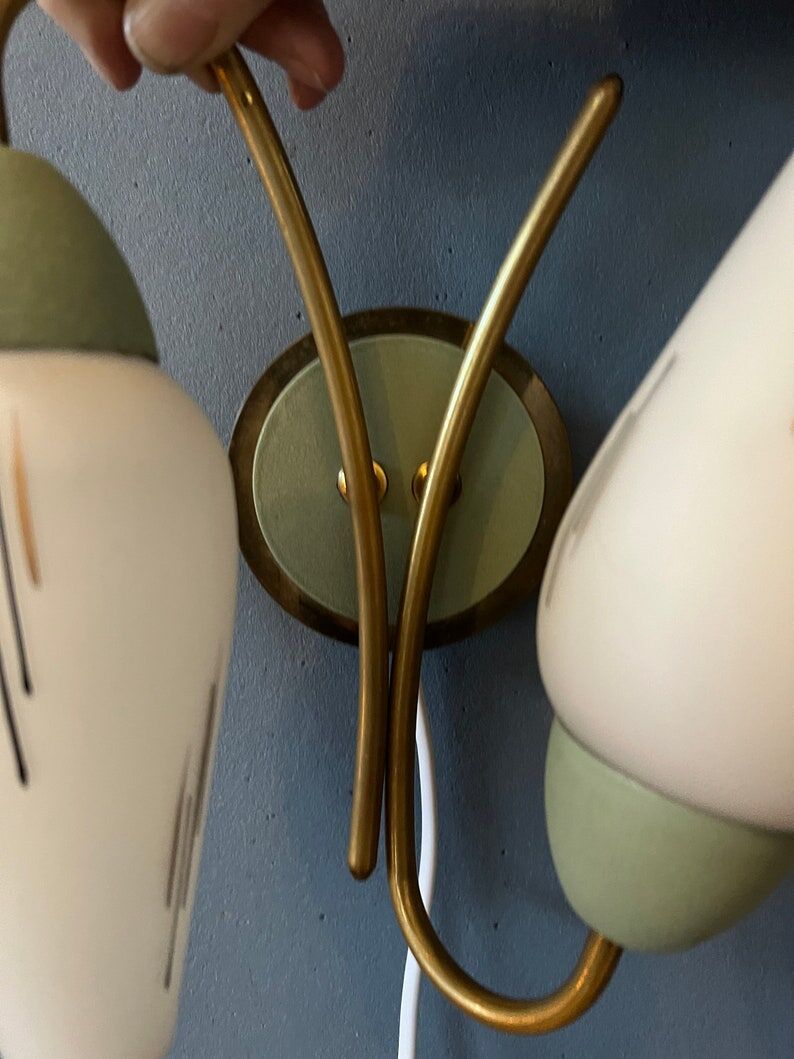 Mid-century opaline glass wall lamp