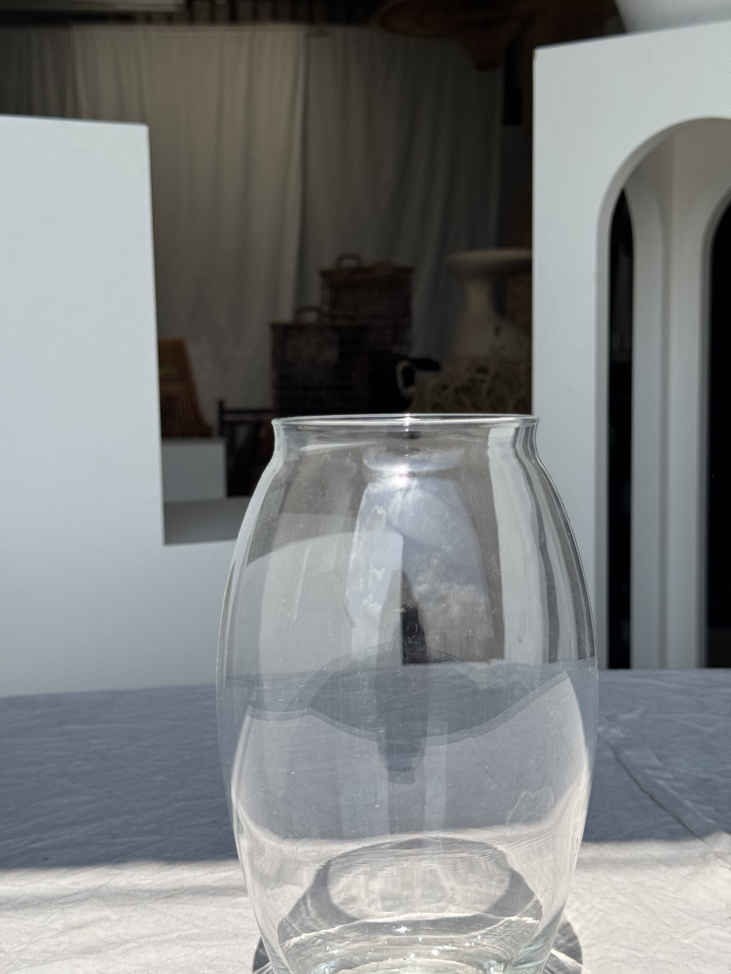 Vase transparent en verre H22