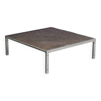 1980s Coffee table with slate stone by Hank Kwint for Metaform, Netherland