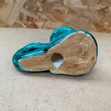 Antique vintage green ceramic candle holder