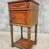 Antique bedside table sideboard with marble 40 x 77 cm