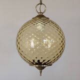 Amber glass pendant light
