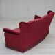 1960s, Danish 3-seater curved sofa, red furniture velour