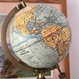 Globe terrestre ancien vintage laiton cabinet de curiosité mappemonde