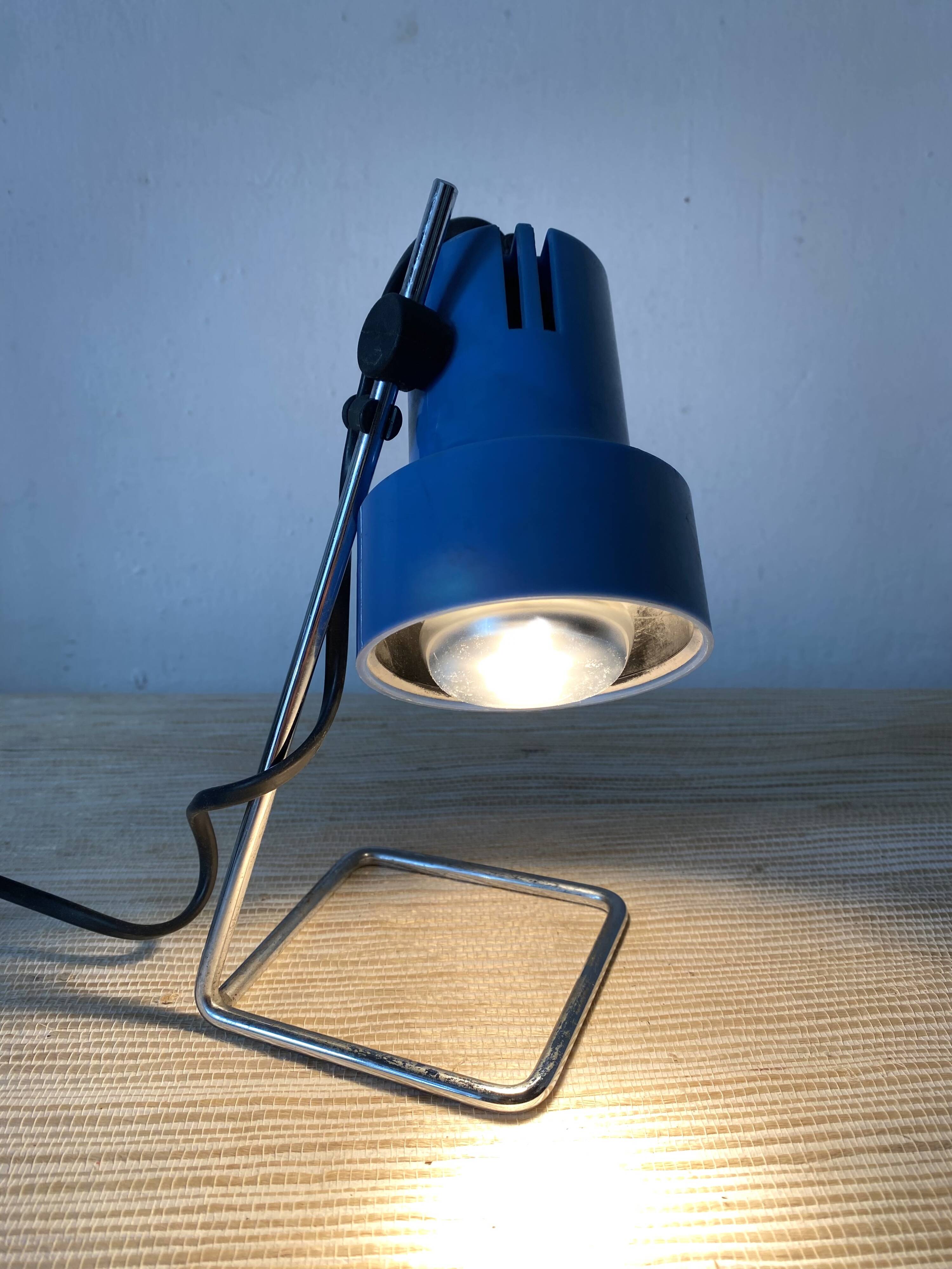 Vintage blue spot lamp, 70s