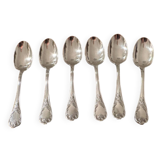 Christofle Marly Model - 6 Espresso or Tea Spoons - 10 cm - Silver Metal