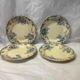 Set of 4 old plates Terre de fer