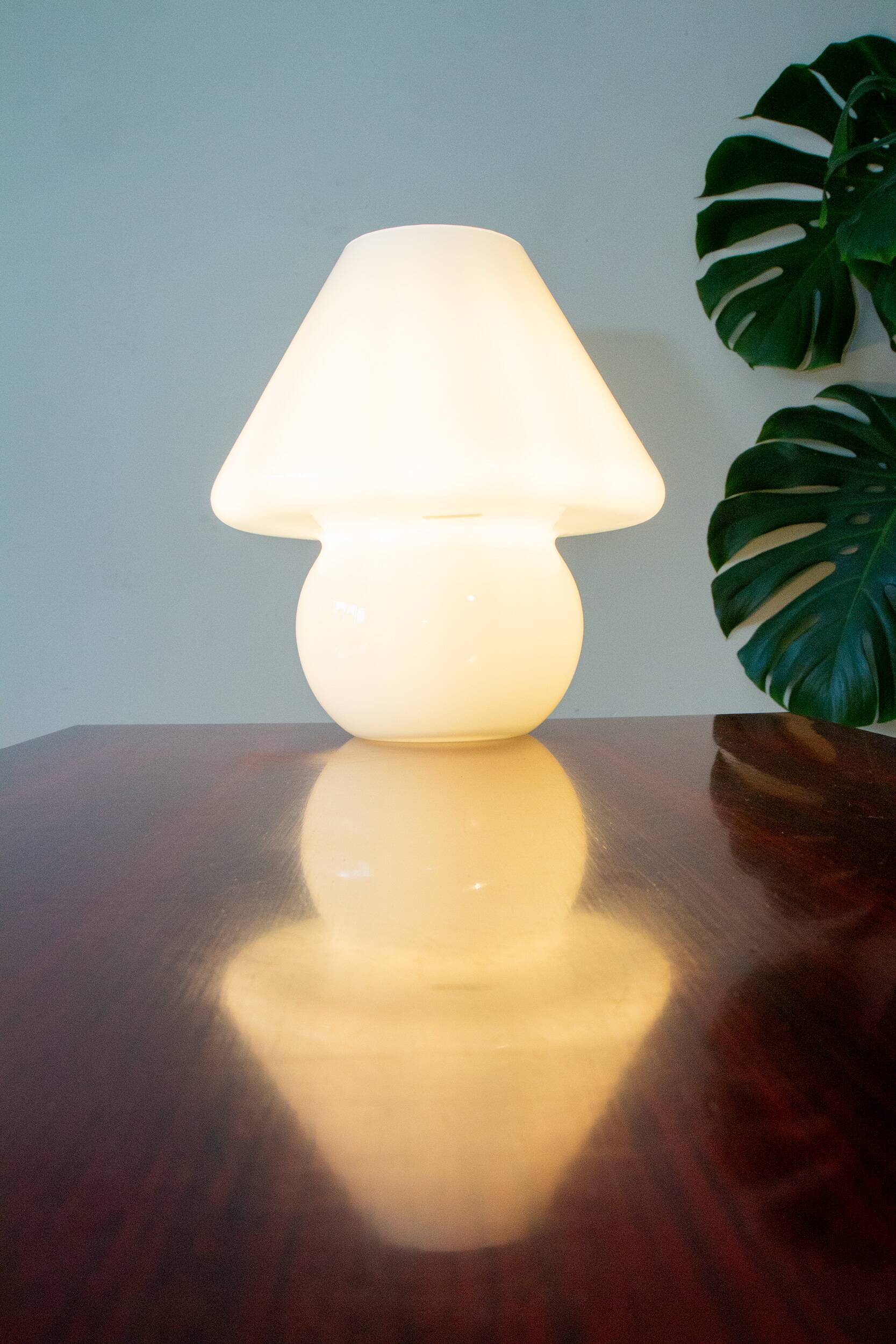 Blown glass mushroom lamp 1970
