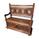 Breton chest bench hunting scene in chene