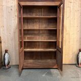 Old display case with bubbled glass