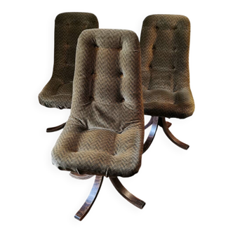 3 vintage swivel chairs