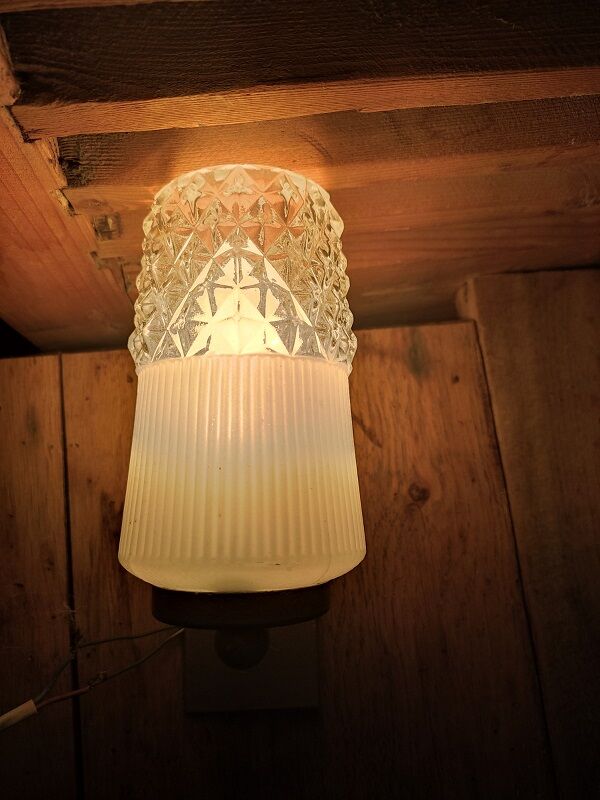 Wall lamp globe glass 2 tones support gold old vintage